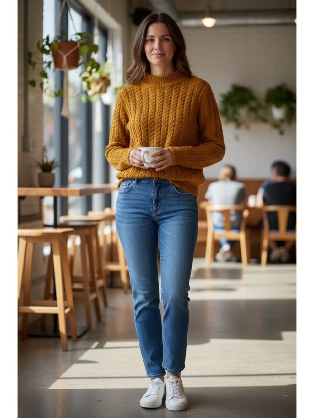 Christopher & Banks Mock Neck Sweater Mustard Size XL NWT Fall Cozy Minimalist